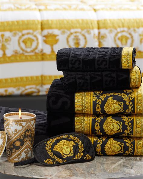 versace bathrobe set|Versace towels set.